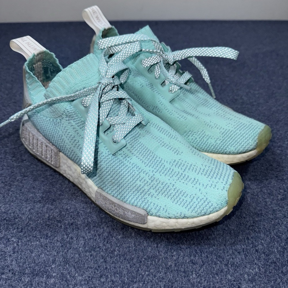 Adidas B43523 Mens Size 6 NMD R1 PK Light Blue Turquoise Comfort Running Shoe
